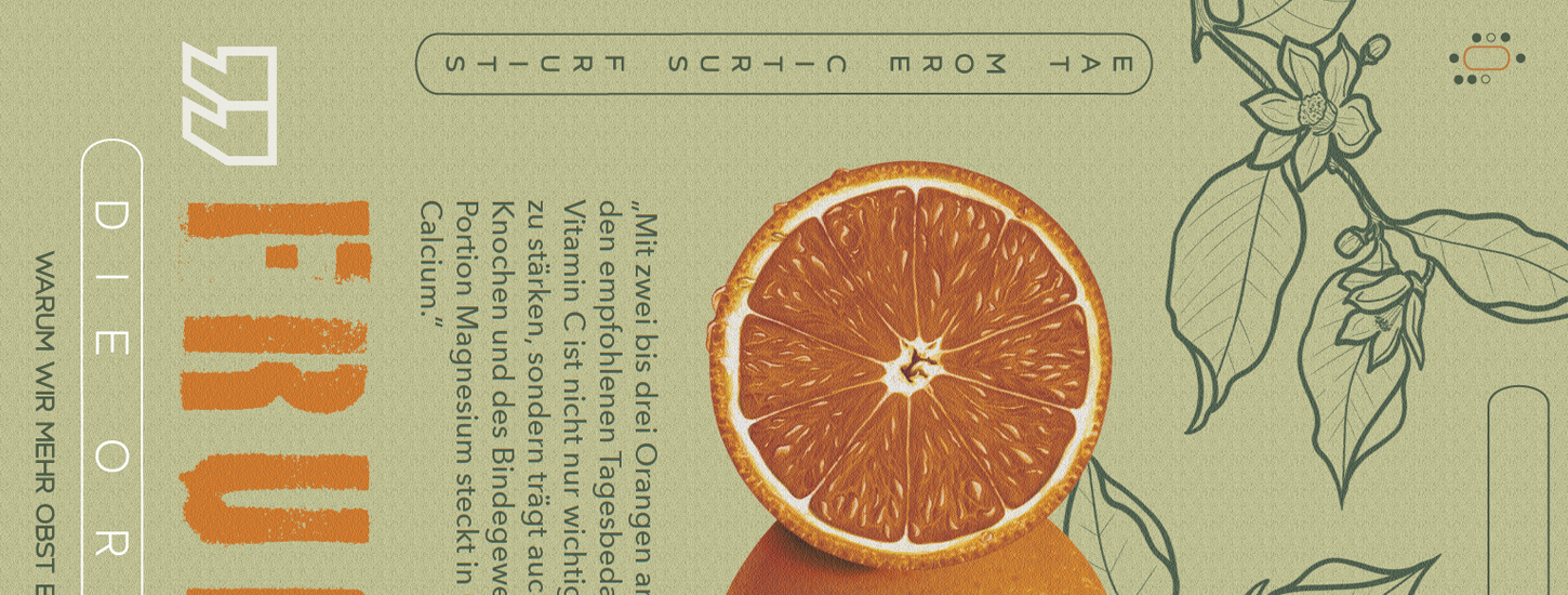 Gestaltete Werbung mit Orange an  der Kölner Design Akademie
